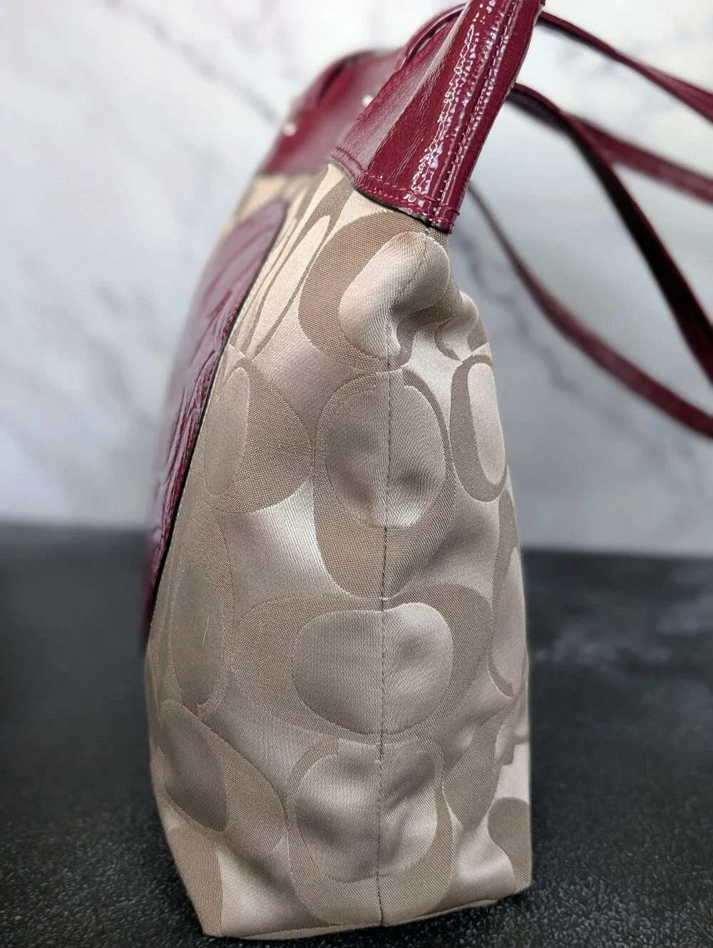 Coach Laura Signature Tote F18335 -Berry - Picture 5 of 14